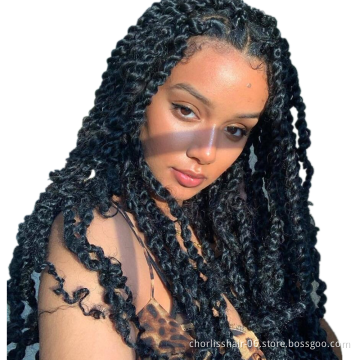 Supplier Wholesale Long Kinky Curly Passion Spring Twist Synthetic Hair Weave Bundles Afro Crochet Passion Twists Braiding Hair